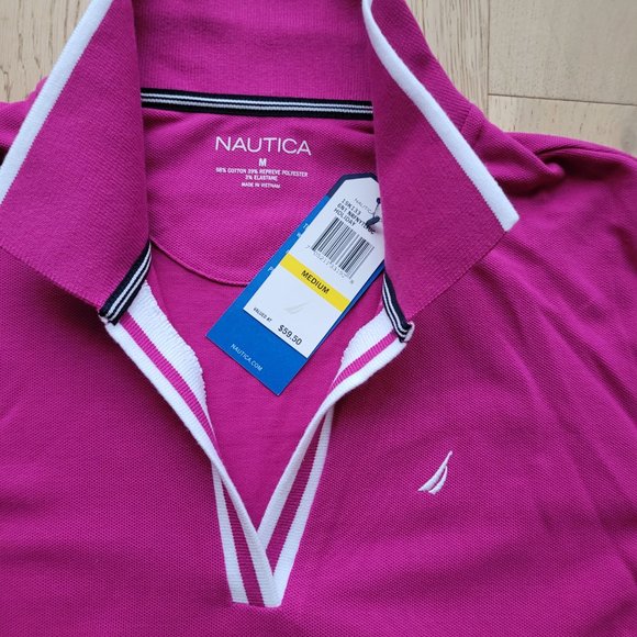 Nautica Sustainably Crafted Ocean Split-Neck Polo - NEW with Tags - Size M - Picture 5 of 8